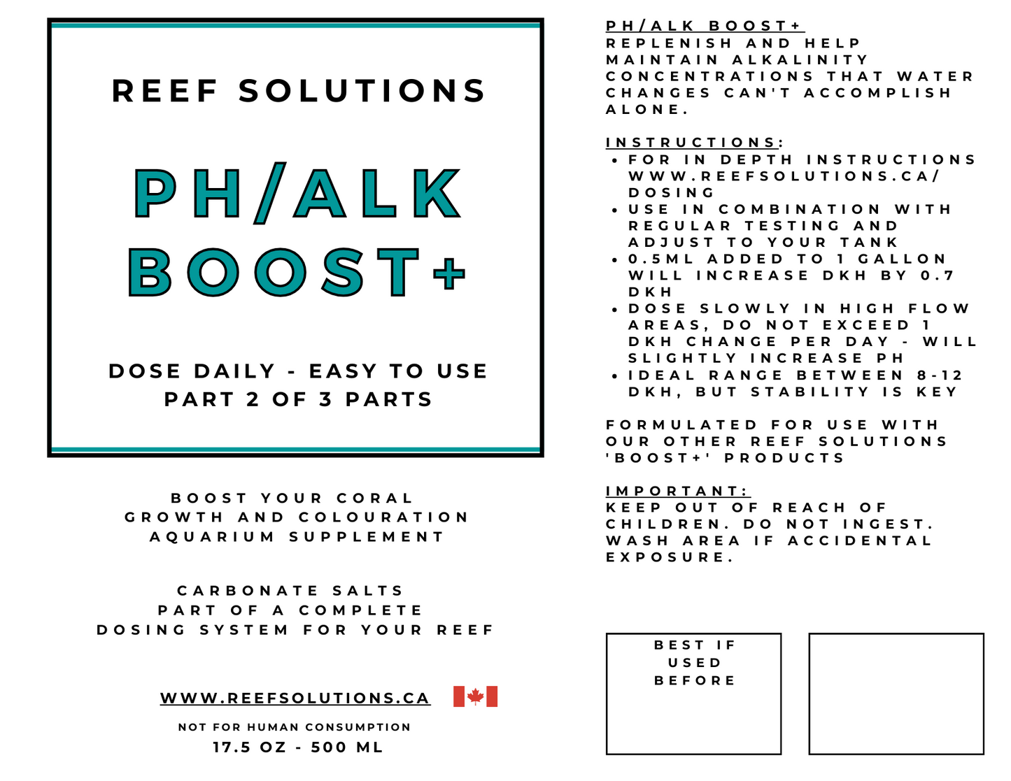 pH/Alk Boost+ pH and Alkalinity Buffer - 500 ml